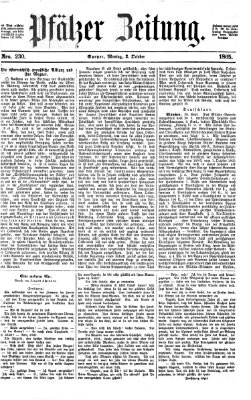 Pfälzer Zeitung Montag 2. Oktober 1865