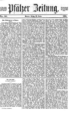 Pfälzer Zeitung Freitag 20. Oktober 1865