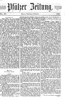 Pfälzer Zeitung Donnerstag 9. November 1865