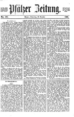 Pfälzer Zeitung Donnerstag 16. November 1865