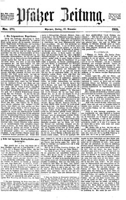 Pfälzer Zeitung Freitag 17. November 1865