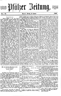 Pfälzer Zeitung Freitag 12. Januar 1866