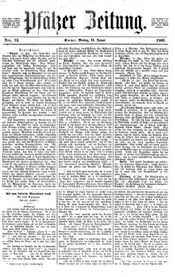 Pfälzer Zeitung Montag 15. Januar 1866