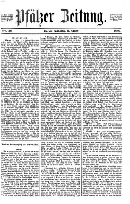 Pfälzer Zeitung Donnerstag 15. Februar 1866