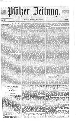 Pfälzer Zeitung Samstag 24. Februar 1866