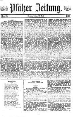 Pfälzer Zeitung Freitag 20. April 1866