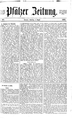 Pfälzer Zeitung Samstag 4. August 1866
