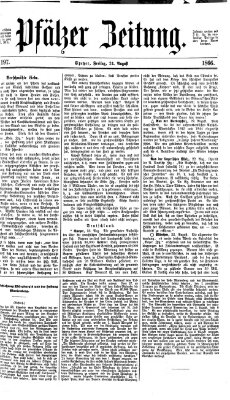 Pfälzer Zeitung Freitag 24. August 1866