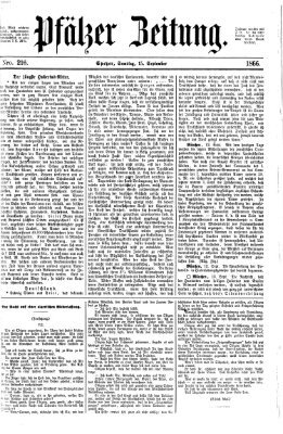 Pfälzer Zeitung Samstag 15. September 1866