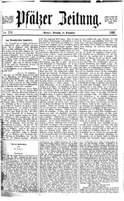 Pfälzer Zeitung Mittwoch 19. September 1866