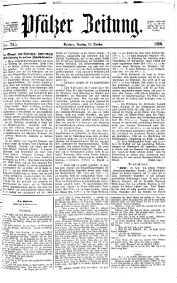 Pfälzer Zeitung Freitag 19. Oktober 1866