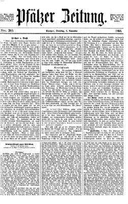 Pfälzer Zeitung Dienstag 6. November 1866