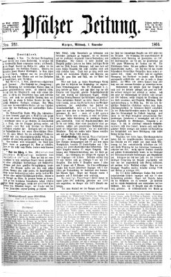 Pfälzer Zeitung Mittwoch 7. November 1866