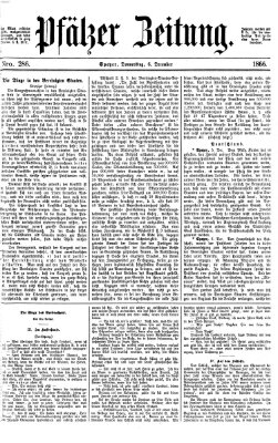 Pfälzer Zeitung Donnerstag 6. Dezember 1866
