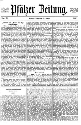 Pfälzer Zeitung Donnerstag 31. Januar 1867