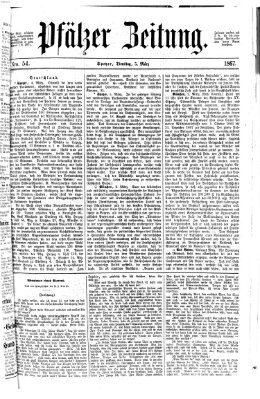 Pfälzer Zeitung Dienstag 5. März 1867