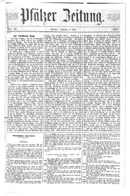 Pfälzer Zeitung Dienstag 9. April 1867