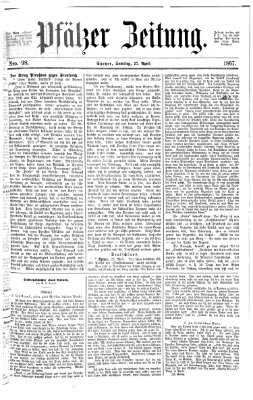 Pfälzer Zeitung Samstag 27. April 1867