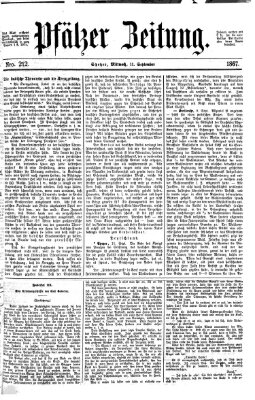 Pfälzer Zeitung Mittwoch 11. September 1867
