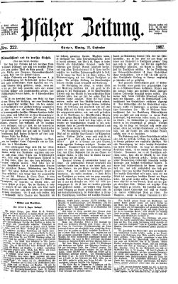 Pfälzer Zeitung Montag 23. September 1867