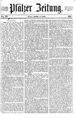Pfälzer Zeitung Samstag 12. Oktober 1867