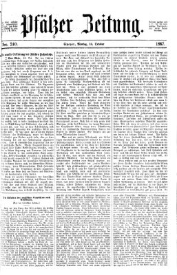 Pfälzer Zeitung Montag 14. Oktober 1867