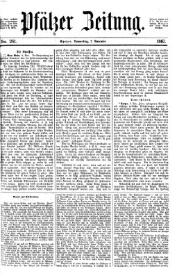 Pfälzer Zeitung Donnerstag 7. November 1867
