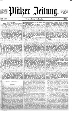 Pfälzer Zeitung Montag 16. Dezember 1867
