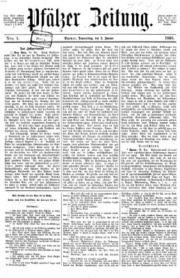 Pfälzer Zeitung Donnerstag 2. Januar 1868