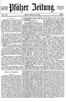 Pfälzer Zeitung Freitag 26. Juni 1868