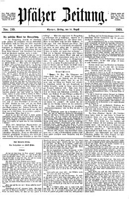 Pfälzer Zeitung Freitag 14. August 1868