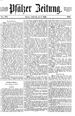 Pfälzer Zeitung Donnerstag 27. August 1868