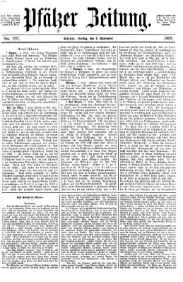 Pfälzer Zeitung Freitag 4. September 1868