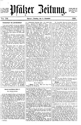 Pfälzer Zeitung Dienstag 15. September 1868