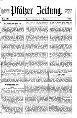 Pfälzer Zeitung Donnerstag 17. September 1868