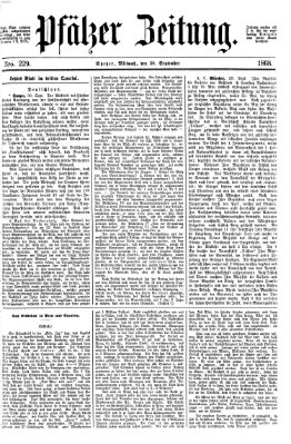 Pfälzer Zeitung Mittwoch 30. September 1868