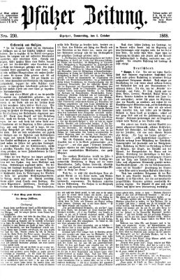 Pfälzer Zeitung Donnerstag 1. Oktober 1868