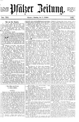 Pfälzer Zeitung Samstag 17. Oktober 1868