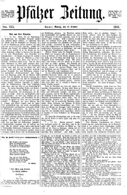 Pfälzer Zeitung Montag 19. Oktober 1868