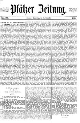 Pfälzer Zeitung Donnerstag 26. November 1868