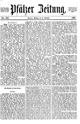 Pfälzer Zeitung Montag 14. Dezember 1868