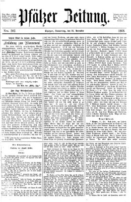 Pfälzer Zeitung Donnerstag 31. Dezember 1868