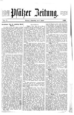 Pfälzer Zeitung Donnerstag 7. Januar 1869