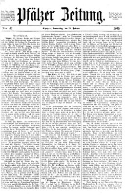 Pfälzer Zeitung Donnerstag 25. Februar 1869