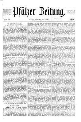 Pfälzer Zeitung Donnerstag 4. März 1869