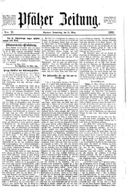 Pfälzer Zeitung Donnerstag 25. März 1869