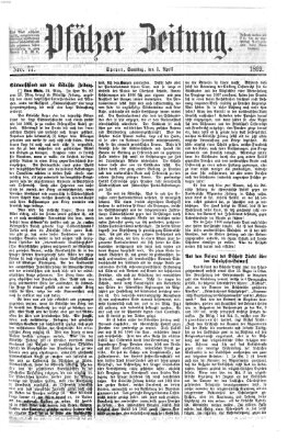 Pfälzer Zeitung Samstag 3. April 1869