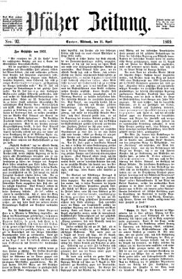 Pfälzer Zeitung Mittwoch 21. April 1869
