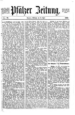Pfälzer Zeitung Mittwoch 28. April 1869