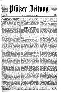 Pfälzer Zeitung Donnerstag 29. April 1869